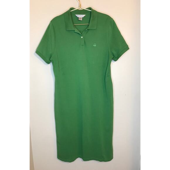 Brooks Brothers Performance Knit Midi Polo Shirt Dress Womens XL Green - Picture 1 of 8